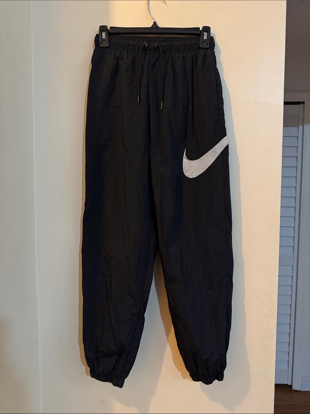 Nike Black Kids Joggers with White Swoosh